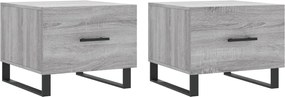 vidaXL Măsuțe de cafea, 2 buc., gri sonoma, 50x50x40 cm, lemn compozit