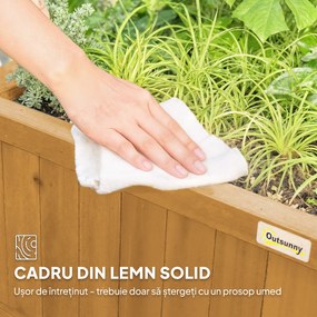Outsunny Jardinieră înălțată cu Spalier și Acoperiș, Ghiveci, Strat de Flori, rezistent la intemperii, Lemn, 90 x 45 x 183 cm, Maro | Aosom Romania