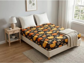 Cearsaf din microfibra ORANGE PUMPKINS colorat 180x200 cm