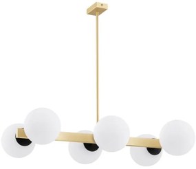 Lustră pe tijă FREEMONT 6xE27/15W/230V aurie/albă/neagră Argon 2549