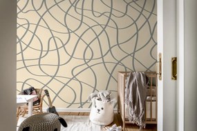 Fototapet, Doodle Lines, Beige, Rebel Walls
