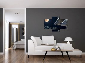 Tablou cu lupi în lună (90x60 cm)
