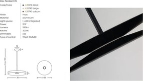 Lustra/Pendul LED modern DISC 35 AUBURN
