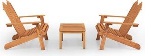 vidaXL Set mobilier de grădină Adirondack, 3 piese, lemn masiv acacia