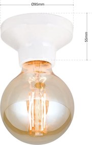 Mini Plafoniera din ceramica alba FROST