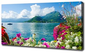 Pictură pe pânză Flori pe lac