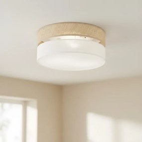 Plafonieră SIRJA DOUBLE BOHO, 2 x E14, 15 W, 230 V, Ø 35 cm, bej/alb