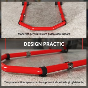 HOMCOM Stand pentru motociclete de 390 kg Față-Spate cu Furci Reglabile | Aosom Romania