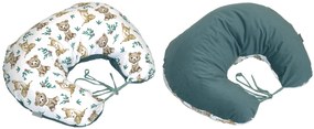Perna pentru gravide si alaptare, husa detasabila cu fata dubla, bumbac si catifea, si umplutura antialergica BabySoft , Teddy Khaki, Amy