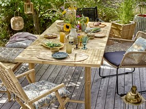 Masă dining de exterior natur din lemn de bambus, „Sole”