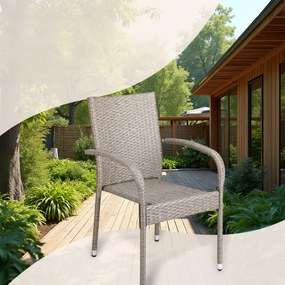 Deuba Scaune de ratan Comfort 4 buc - crem