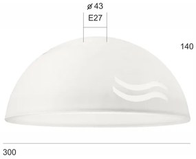 Abajur de rezervă din sticlă SFERA E27 140x300 mm alb