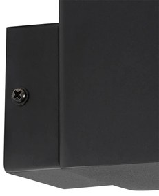 Lampa de perete exterioară modernă neagră IP44 cu sticlă fumurie - Denmark