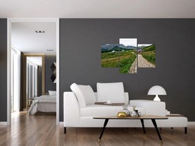 Tablou - Peisaj montan cu case (90x60 cm)