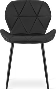 Scaun de masa MANGO din piele ecologica cu picioare negre, negru