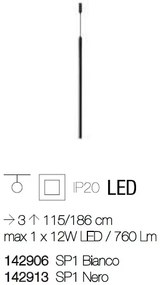 Pendul modern, iluminat LED ULTRATHIN SP1 NERO 142913