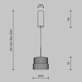 Lustra, Pendul LED cu sticla canelata Scala alb