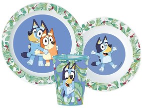 Bluey Leaves set de tacâmuri, set de plastic micro, cu pahar de 260 ml