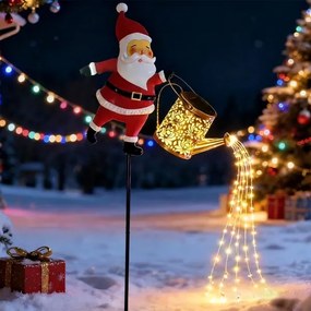 Aigostar -LED Decorațiune de Crăciun pentru exterior 120xLED/8 funcții 80 cm IP44 Santa/alb cald
