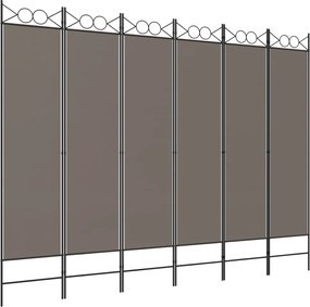 vidaXL Paravan de cameră cu 6 panouri, antracit, 240x220 cm, textil