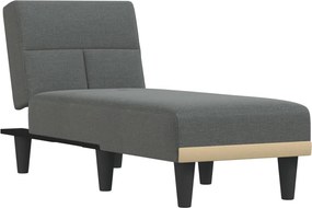 vidaXL Șezlong, gri închis, material textil