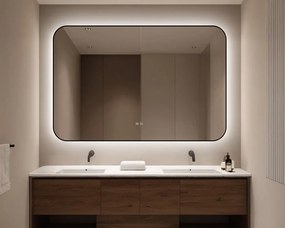 🪞 Oglindă LED cu Touch și Funcție Dezaburire – Ramă Negru, 130x80 cm, Model J187-13080 Smack