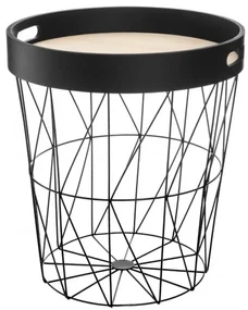 Masa cafea Moutr Black, cadru otel, 35 x 38 cm