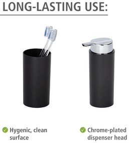 Set de accesorii de baie negru din plastic Calvo – Wenko