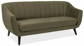 Canapea Elite Velvet, trei locuri, maslinie