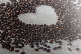 Tablou inimă din boabe de cafea