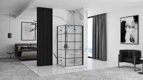 Cabina dus Molier Negru Dublu 80x110cm, Rea