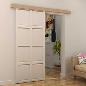 HOMCOM sina cu set de accesorii pentru usi glisante din lemn rustic | Aosom Romania