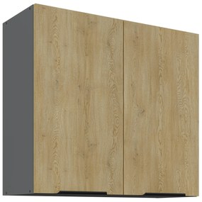Dulap superior de bucătărie Carminia 80 G-72 2F (stejar cremona + antracit). 1127930