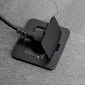 Priză încastrabilă de podea de exterior Solight 5B322B IP55 negru dreptunghiular