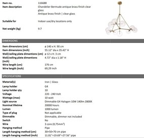 Lustra 10 surse de lumina design LUX Bermude