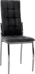 Scaun ADORA NEW 2, gri inchis/crom, stofa clasica/metal, 46x57x99 cm