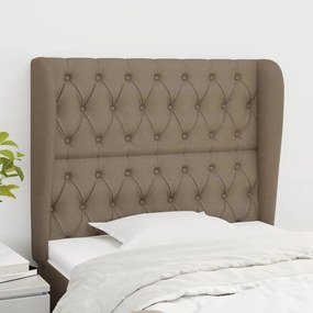 vidaXL Tăblie de pat cu aripioare gri taupe 93x23x118/128 cm textil