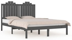 3103800 vidaXL Cadru de pat, gri, 200x200 cm, lemn masiv de pin