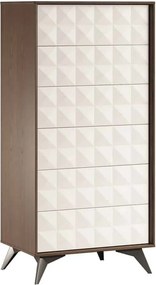 Comodă lemn masiv nuc Zion Crem-, 158 × 43 × 125 cm