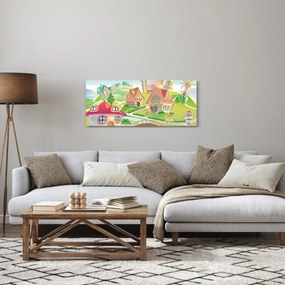 Tablou - Orășel colorat (120x50 cm)