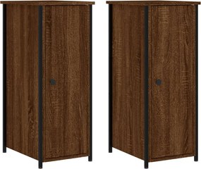 vidaXL Noptiere, 2 buc., stejar maro, 32x42x80 cm, lemn compozit
