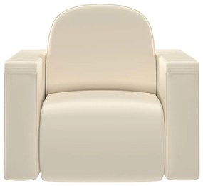 325516 vidaXL Canapea pentru copii 2-în-1, alb, piele ecologică