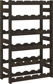 vidaXL Suport sticle de vin, 30 sticle, negru, lemn masiv de pin