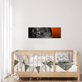 Tablou - Mașină sport portocalie (cu ceas) (90x30 cm)