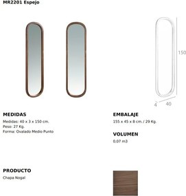 Oglinda de perete design modern Alline 40x150cm