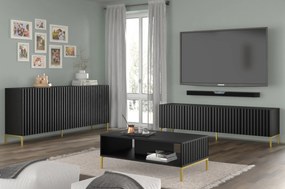 Masă TV 150 3D Warsaw (Negru + Auriu). 1125150