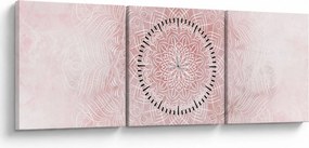 Tablou - Mandala roz (cu ceas) (90x30 cm)