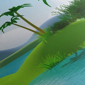 Tablou - Lac în junglă (cu ceas) (90x30 cm)