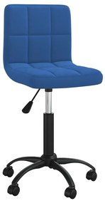 vidaXL Scaun de bucătărie pivotant, albastru, catifea