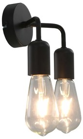 Lampa de perete cu becuri cu filament, 2 W, negru, E27 1, Da, Negru, Da